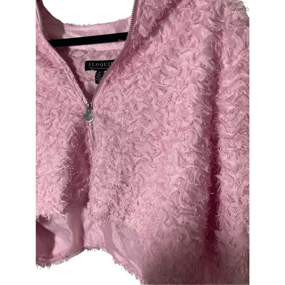 NWT ELOQUII Barbie Pink Women's Plus Size Quarter Zip Cropped Jacket - Picture 8 of 9